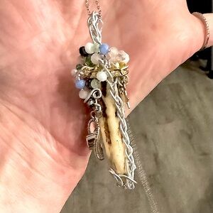 Deer Antler Crystal Handmade Western Necklace